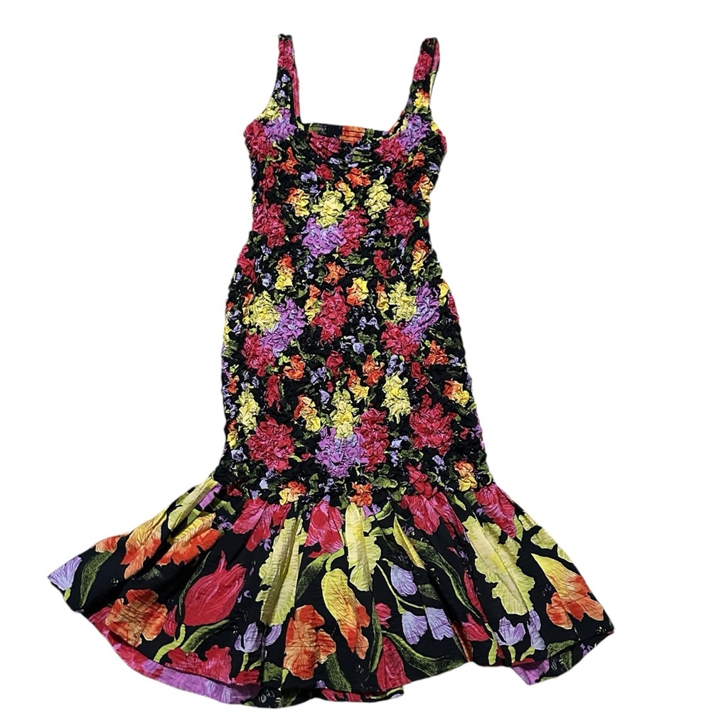 🌺🌸Anthropologie + Yukiko Noritake Square-Neck Pebble-Smocked Dress 🌸🌺